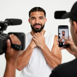 Drake reacts to the cameraman calling him bbycakes, iPhone picture