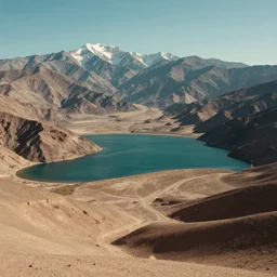 breathtaking scenery by denis villeneuve, lake, mountains, desert, 8 k