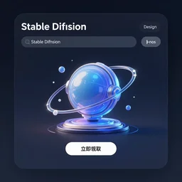 ui design of stable diffusion, futuristic