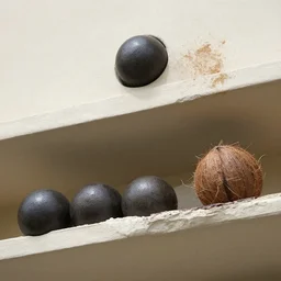 make good cannonballs up against the eaves,, silly, coconuts,