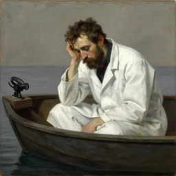 sorolla's painting of the downbeat scientist on a boat