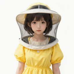 character concept art of an anime girl beekeeper with yellow dress, cute - innocent - face, pretty face, realistic shaded perfect face, fine details by stanley artgerm lau, wlop, rossdraws, james jean, andrei riabovitchev, marc simonetti, and sakimichan, tranding on artstation