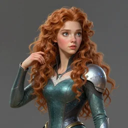 portrait of princess Merida, expressive pose, futuristic, highly detailed, digital painting, artstation, concept art, smooth, sharp focus, by caravaggio