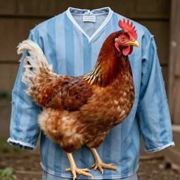 chicken using prisioner clothes