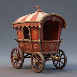 3d sculpt of a gypsy circus wagon, artstaton, heroes of the storm, overwatch, digital illustration