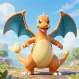adorable hyper realistic charizard pokemon