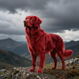 a red colored dog