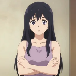 anime woman with hands crossed