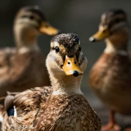 extreme closeup photo of curious duck out of focus duck duck duck