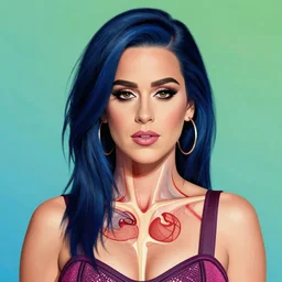 katy perry, accurate anatomy, highly detailed, digital art, centered, portrait, colored vibrantly
