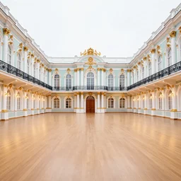 a great ballroom of a Russian palace.