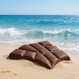 a photo of beautiful ocean made from chocolate