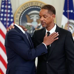 Spy Photo of Will Smith slapping the President