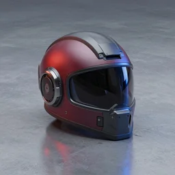 titanfall 2 pilot helmet on a concrete surface, red and blue reflections, concept art, soft lighting, high detail, professional photography, 8K render