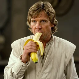 luke skywalker eating a banana