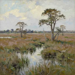 marshes near charleston, impressionism