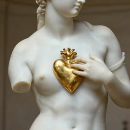 artistic photo of a marble aphrodite, art by alessio albi 8 k ultra realistic, marble, gold, heart, women, classical art, texture, trending on artstation, 4 k, hyperrealistic, focused, extreme details, unreal engine 5, masterpiece
