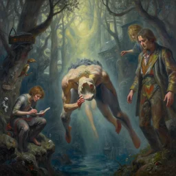writhing and witching in the deep breath before the plunge, a surreal cognitive illusion in a detailed elaborate surrealist fantasy nightmare airbrush fantasy painting by michael whelan and jeffrey smith and peter andrew jones and oleg shupliak, candid photography, rendered in octane then in cryengine