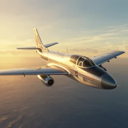 concept art of retro air craft flying over the sea in the style of hokusai, cinematic composition, microsoft flight simulator, top gun, golden hour