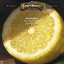 a very close - up lemon, in concept art of main menu loading screen background. for russian mmorpg king's bounty by katauri, square enix, artstation, behance, style of hearthstone