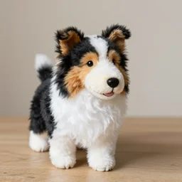 a shetland sheepdog as a  stuffed toy