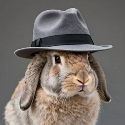 rabbit wearing a fedora, by mark brooks