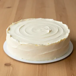 A photo of a swedish cake from the side on a wooden table, with cream spread on the sides and strawberries, raspberries and blueberries placed in circles on top. Sunset in the back. 4K. Cinematic lighting. High detail. Realistic. Delicious.