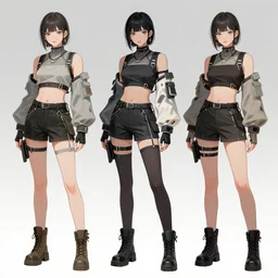 detailed full body female character outfit designs concepts tech wear by senior concept artist, featured on artstation, anime aesthetic