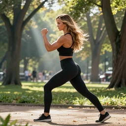 bodybuilder jennifer lawrence wearing spandex, fighting pose, in the park, god's rays, cinematic light, octane render, photorealistic, digital painting, drew struzan, gta v cover art