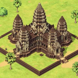angkor wat in an isometric video game