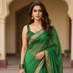 tamanna bhatia in a green saree
