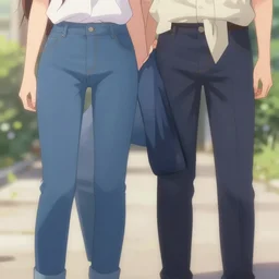 anime girl wearing the pants in the relationship