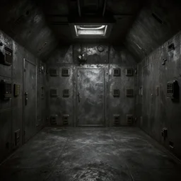 fallout concept art vault - tec underground vault metal walls interior render grim realistic lighting unreal engine 5
