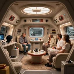 cozy spaceship crew quarters. interior set design photograph by denis villeneuve 2 0 4 9