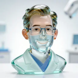 a highly detailed glass portrait of a dentist, james gurney, james jean