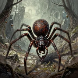 epic fantasy art a world eating spider, hd, 4 k, artstation, gothic, detailed, trending, graphic novel digital pen art