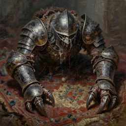 oil painting of disgusting varied filthy rugated armored inachidae clawing by jack gaughan high resolution, hyper detailed, intricate details, unreal engine render, cinematic, panorama,