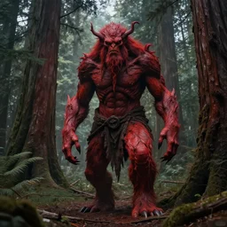 Vengeful humanoid redwood treant, deforestation, high fantasy, matte painting, midjourney