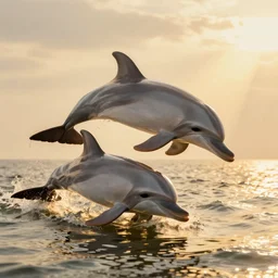 dolphin swimming, golden hour, god rays, by ismail inceoglu, masterpiece, beautiful, intricate, elegant, highly detailed