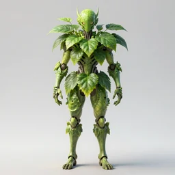 a humanoid plant, symmetrical, highly detailed, digital art, sharp focus, trending on art station, anime