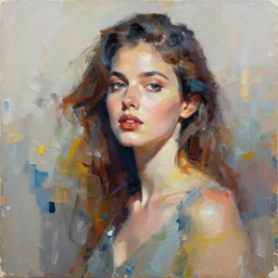 portrait of a beautiful woman made of paint impasto abstract, emotive, beautifully lit, studio lighting, 8 k, highly detailed