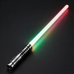a light saber made of multiple colors inside of it