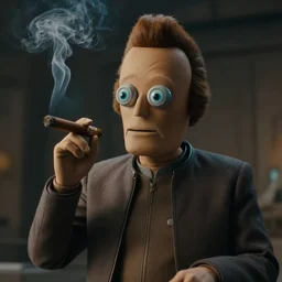 film still of bender smoking a cigar in the new scifi movie, 4 k