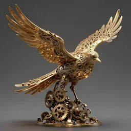 concept art, kaladesh filigree hollow bird magic - machine. detailed, elegant, detailed, high quality, dynamic lighting, steampunk, cogs, fantasy. artwork by craig j spearing