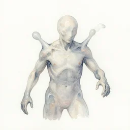 amorphous lifeform taking over a person's body, safe for work. this watercolor painting by the award - winning comic artist has dramatic lighting, an interesting color scheme and intricate details.