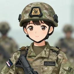 anime girl in a united states army special forces uniform, cute face, digital art, portrait, anna dittmann