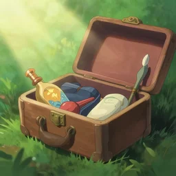 closeup, fantasy magical aid kit, in a gentle green dawn light, studio ghibli, clean cel shaded vector art, eyvind earle, cinematic lighting, volumetric lighting, smooth, sharp focus, highly detailed, render in unreal engine 5, artstation, deviantart, behance, trending, epic composition, octane, light rays, award - winning