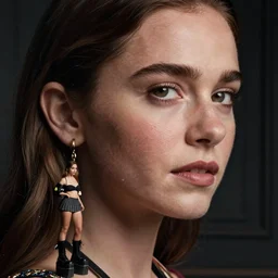 emilia clarke in mini skirt and bikink top, platform boots, beautiful face, intricate, extremely detailed, modeling photography, 8 0 mm camera, dramatic lighting, dark room, body and face