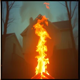 hyper details, 3 0 mm film, aesthetic house fire