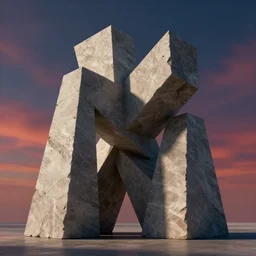 gigantic impossible geometry rendered shapes, undecidable figure, colorful blurry background, studio photography,